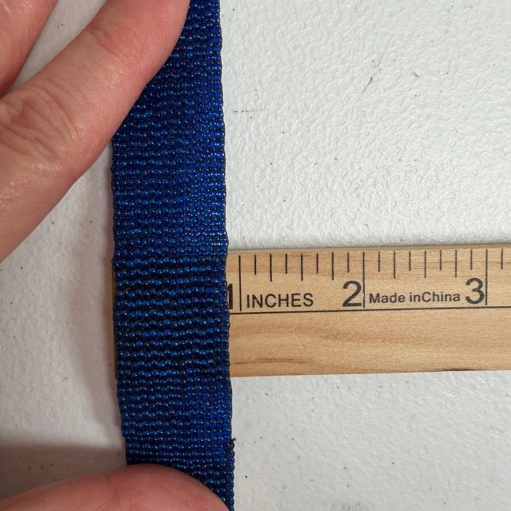 Vtg Y2K Necklace Choker Glass Beaded Macrame Boho Blue Brown Bundle Lot of 2